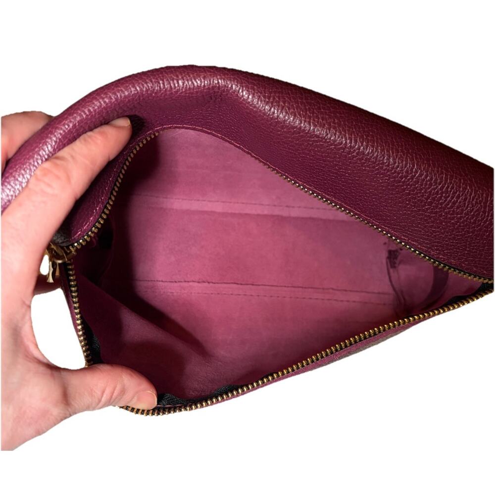 Portland Leather Goods Makeup Bag Extra Large Plum / Discontinued Color - Picture 4 of 5